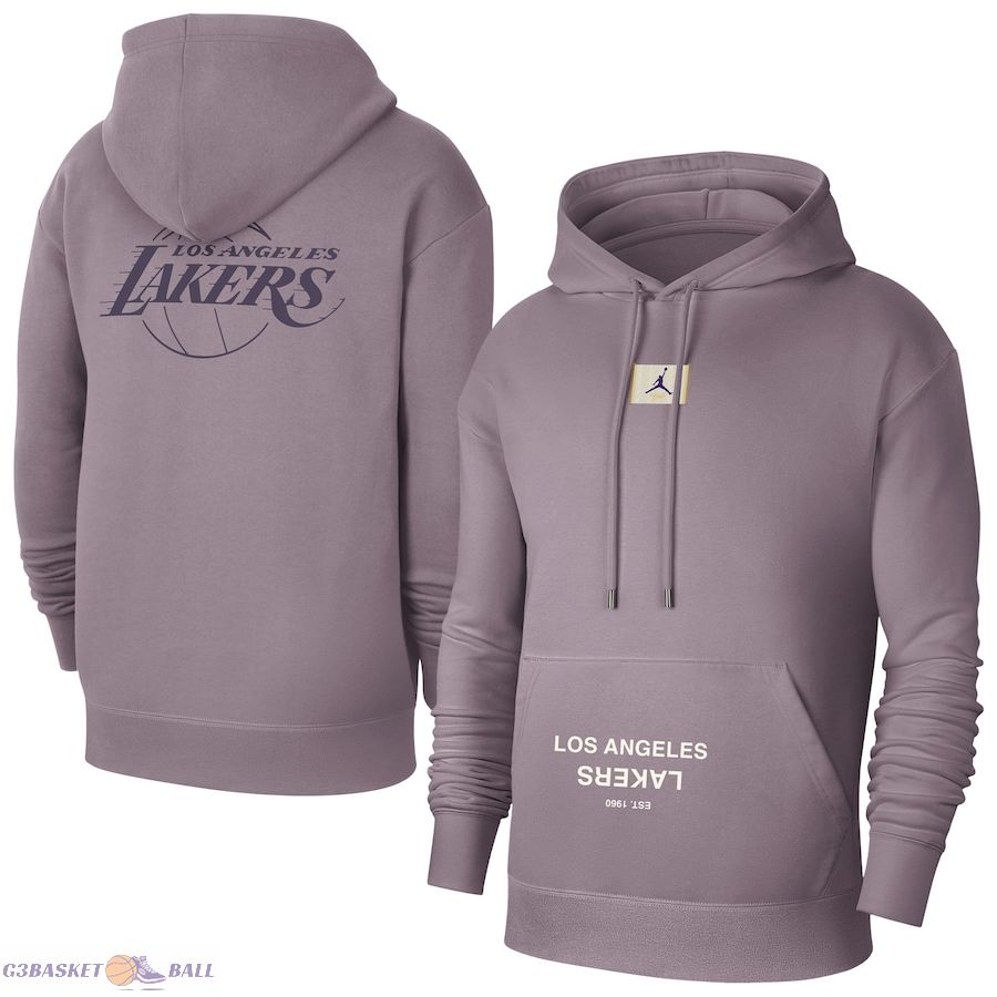 Men's Los Angeles Lakers Jordan Brand Purple Courtside Statement Edition Pullover Hoodie