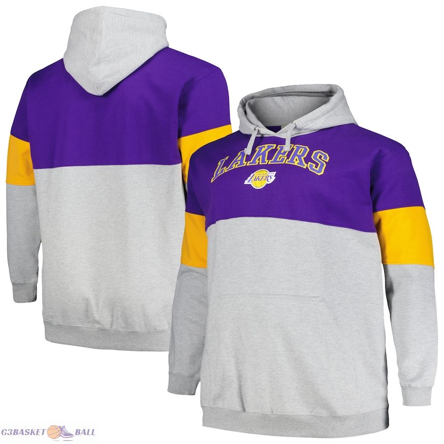 Men's Los Angeles Lakers Fanatics Purple/Gold Big & Tall Pullover Hoodie