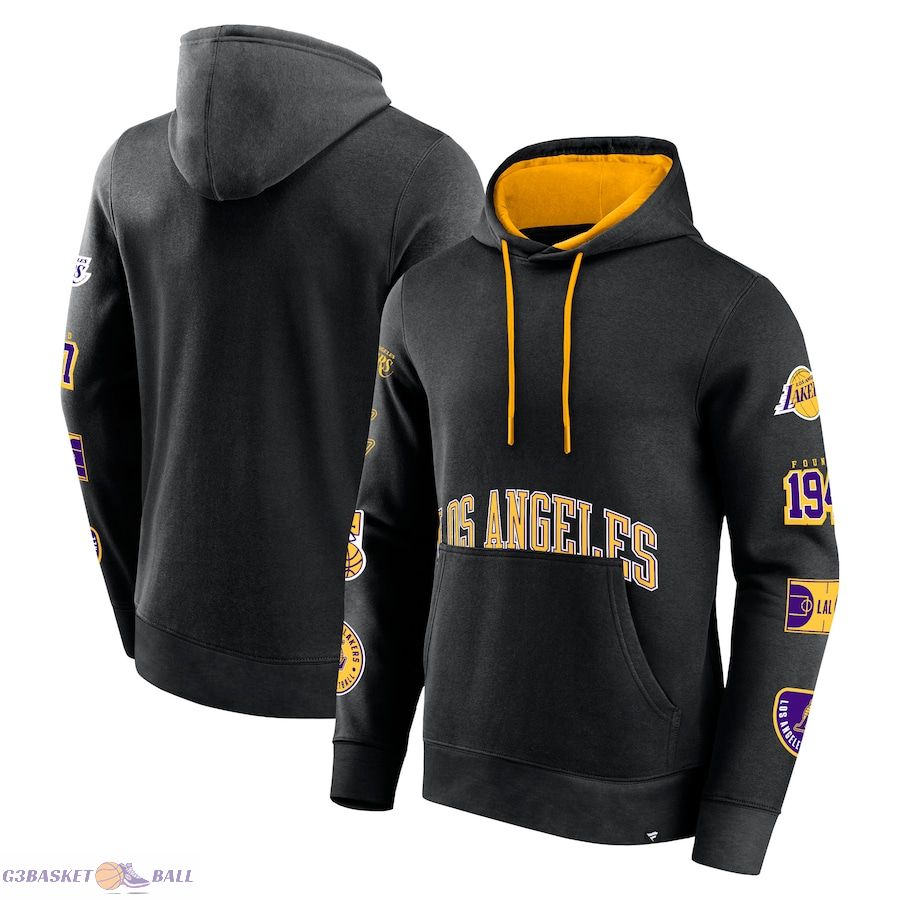 Men's Los Angeles Lakers Fanatics Black Home Court Pullover Hoodie