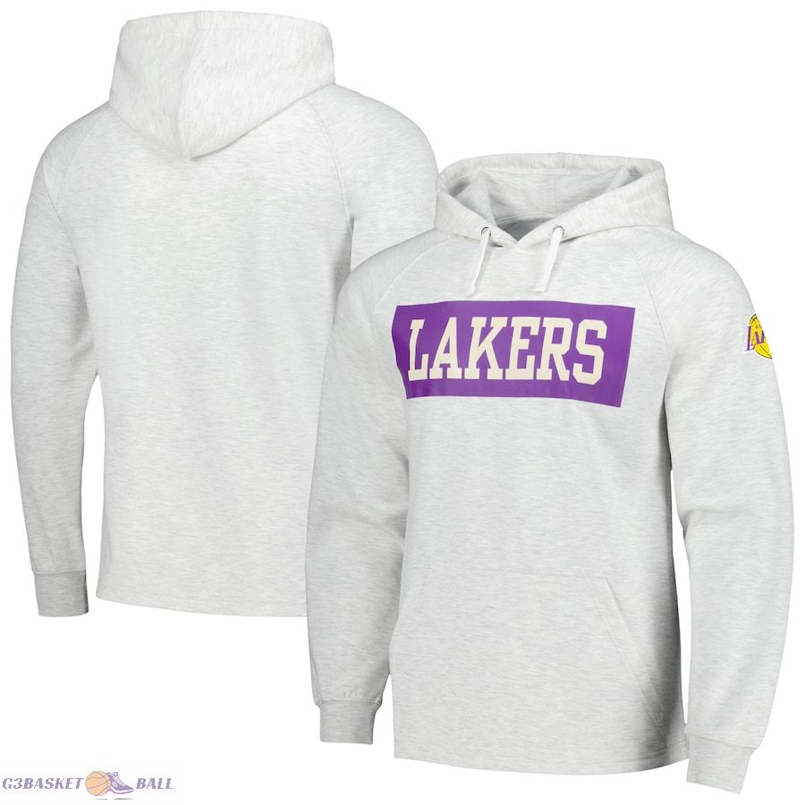 Men's Los Angeles Lakers Fanatics Ash Softhand Raglan Tri-Blend Pullover Hoodie