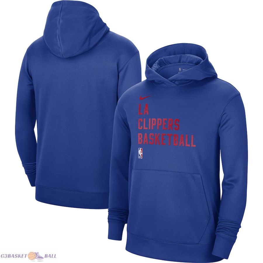 Unisex LA Clippers Nike Blue 2023/24 Performance Spotlight On-Court Practice Pullover Hoodie