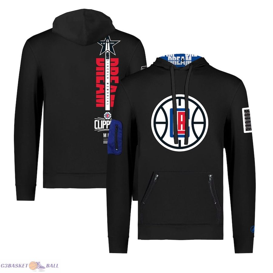 Unisex LA Clippers FISLL x Black History Collection Black Pullover Hoodie