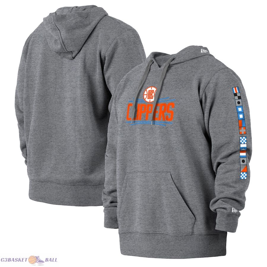 Men's LA Clippers New Era Gray 2021/22 City Edition Big & Tall Pullover Hoodie