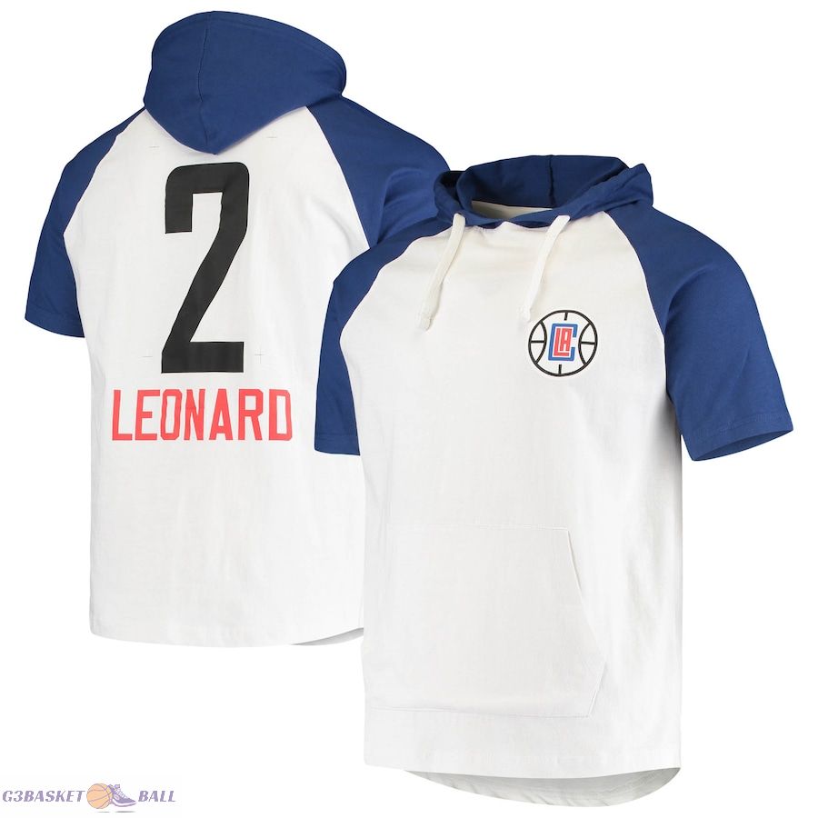 Men's LA Clippers Kawhi Leonard White/Royal Player Raglan Pullover Hoodie