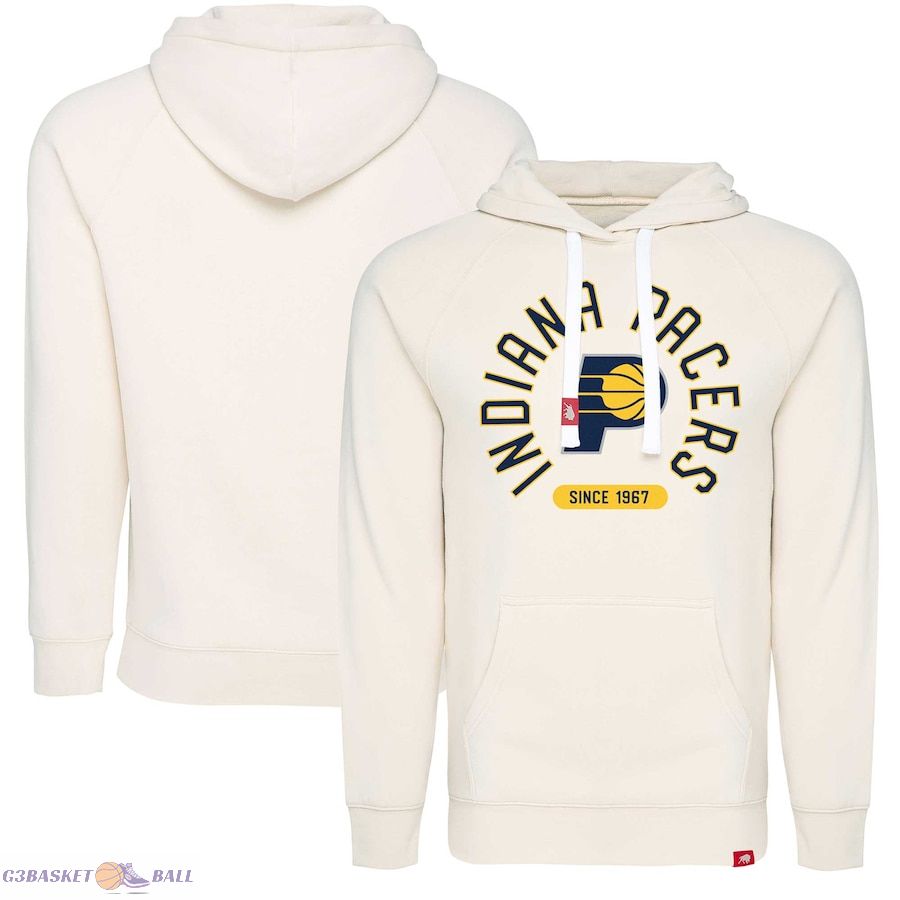 Men's Indiana Pacers Sportiqe Cream Olsen Tri-Blend Raglan Pullover Hoodie