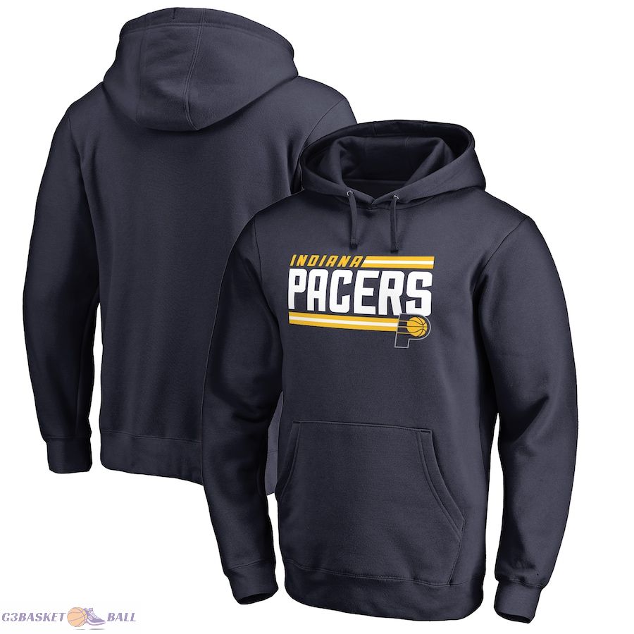 Men's Indiana Pacers Navy Onside Stripe Pullover Hoodie