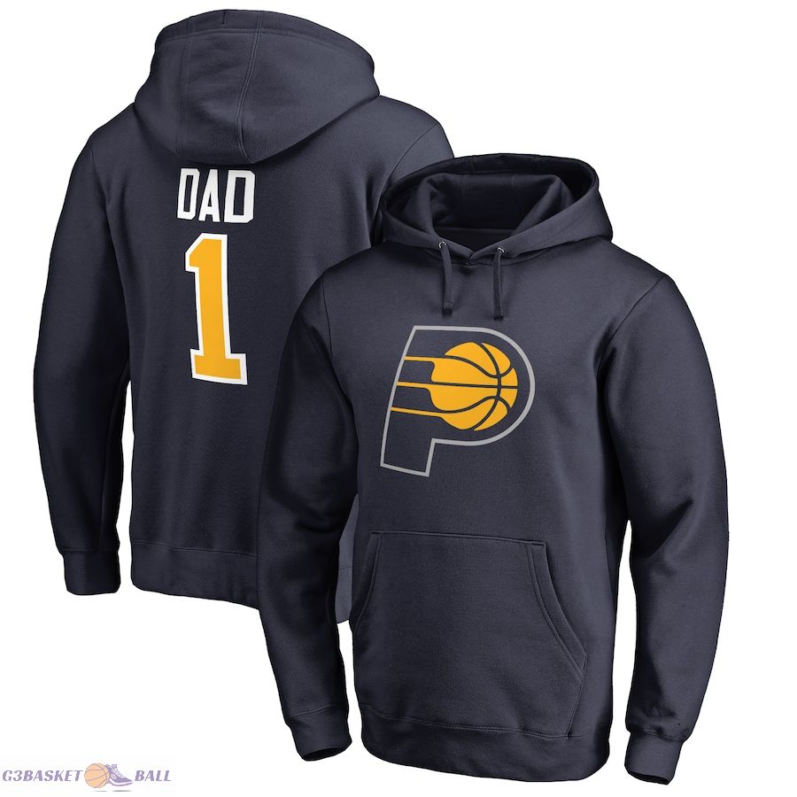 Men's Indiana Pacers Navy #1 Dad Pullover Hoodie