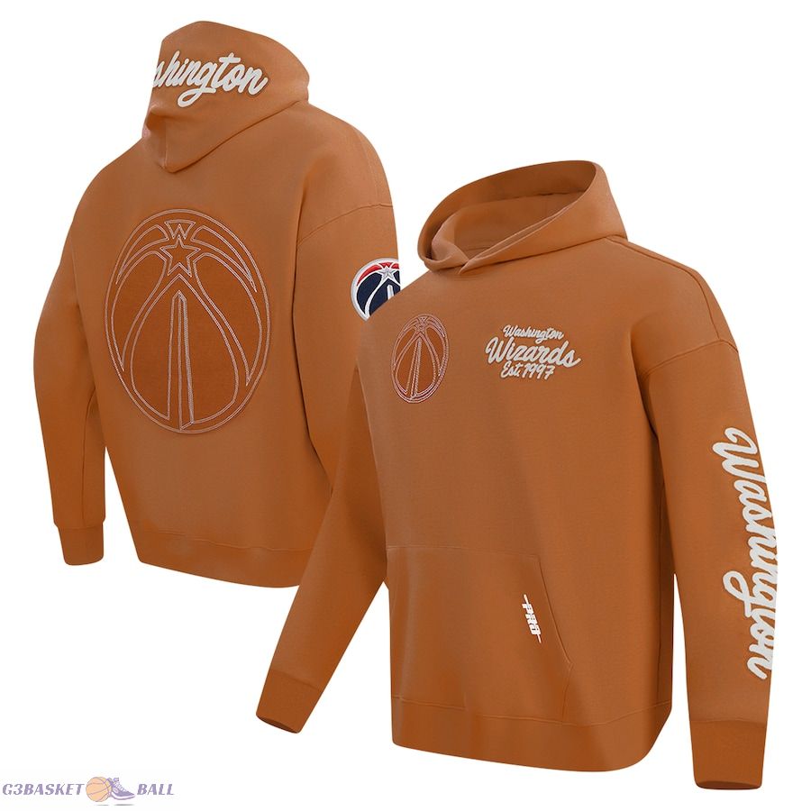 Men's Washington Wizards Pro Standard Brown Paint the City Drop Shoulder Pullover Hoodie