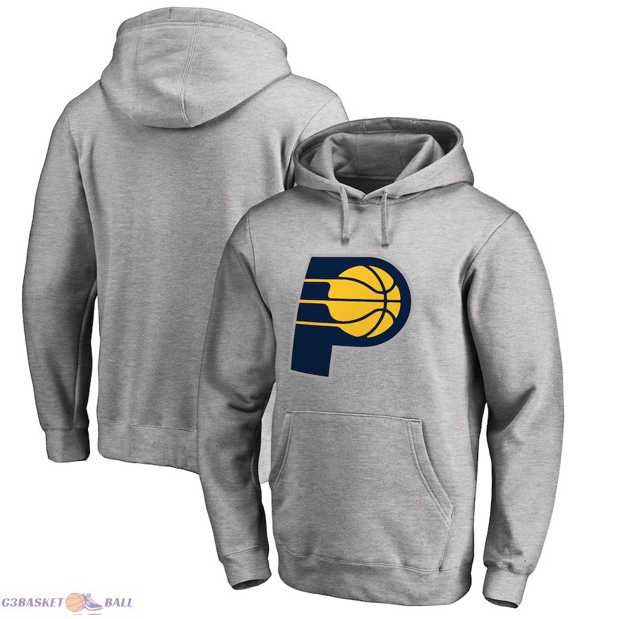 Men's Indiana Pacers Heather Gray Primary Logo Pullover Hoodie