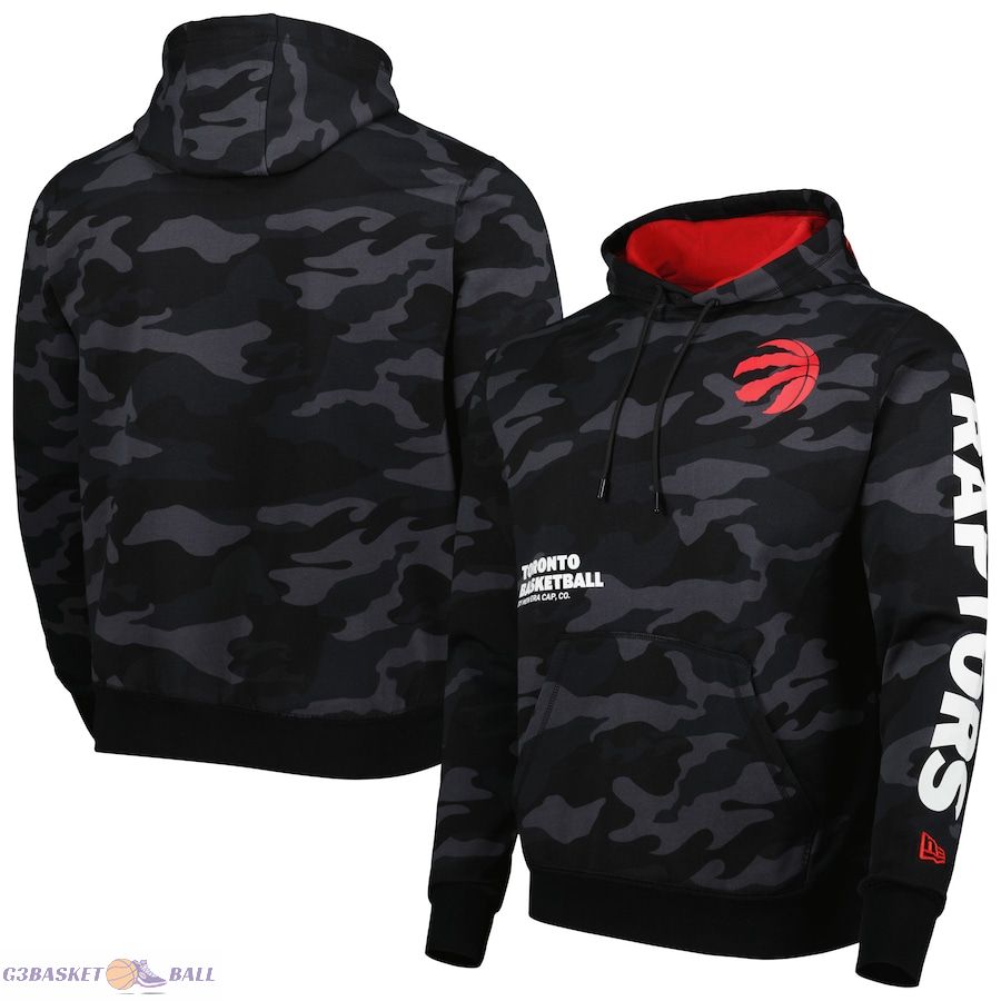 Men's Toronto Raptors New Era Black/Camo Tonal Pullover Hoodie