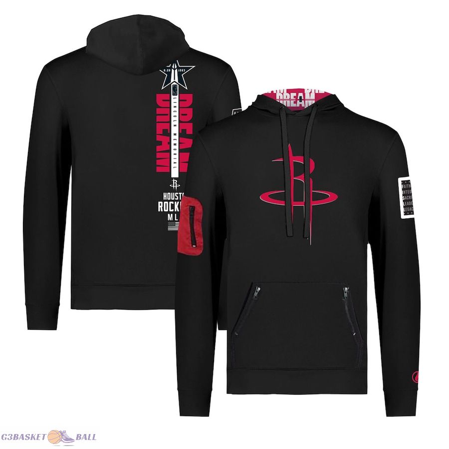 Unisex Houston Rockets FISLL x Black History Collection Black Pullover Hoodie