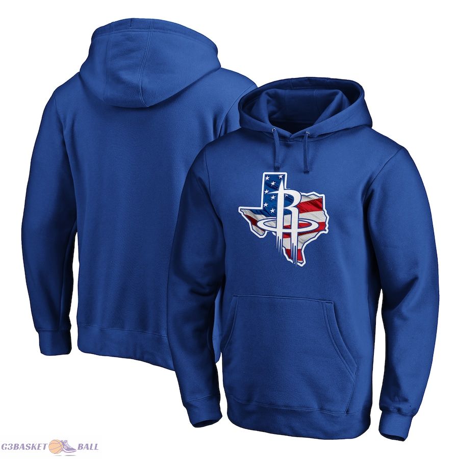 Men's Houston Rockets Royal Banner State Pullover Hoodie