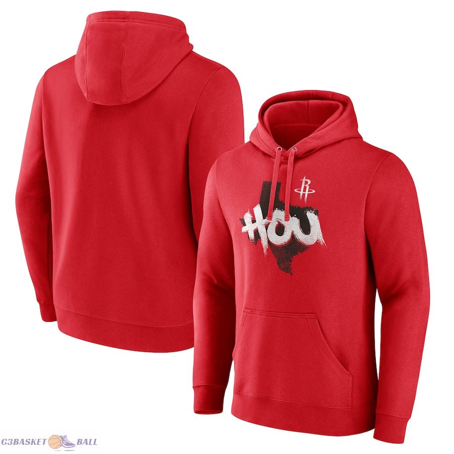 Men's Houston Rockets Red Pick & Roll Coverage Pullover Hoodie