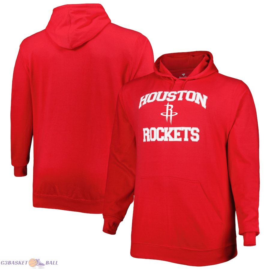 Men's Houston Rockets Red Big & Tall Heart & Soul Pullover Hoodie