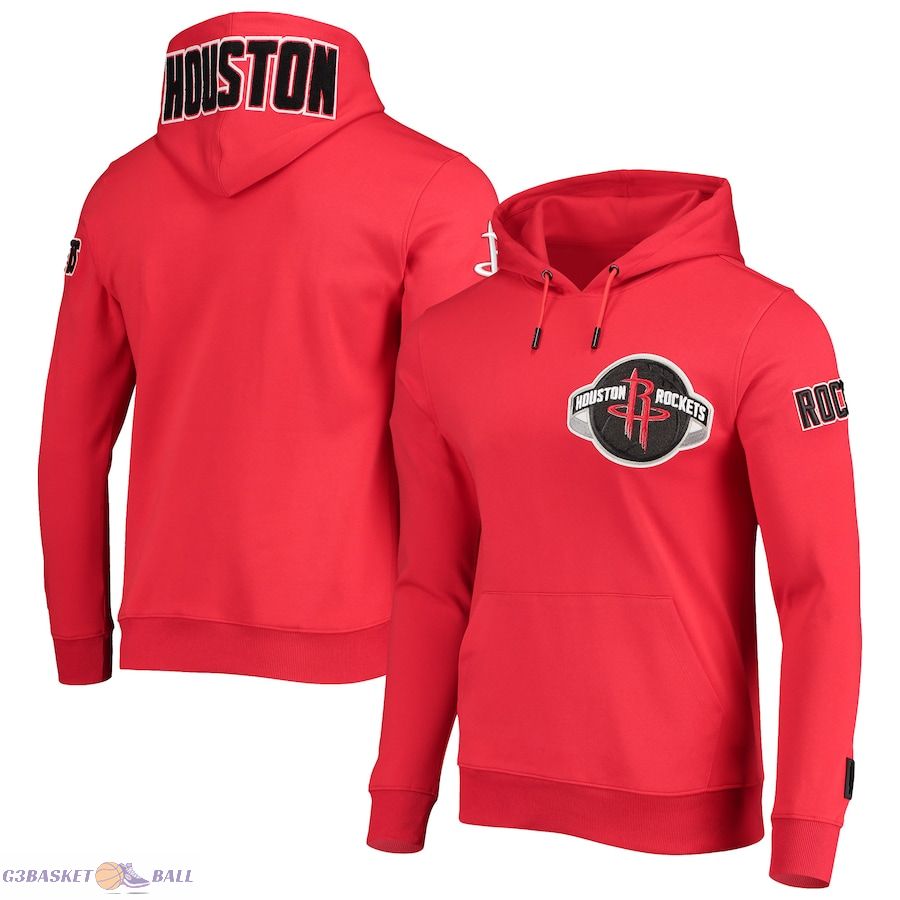 Men's Houston Rockets Pro Standard Red Chenille Team Pullover Hoodie