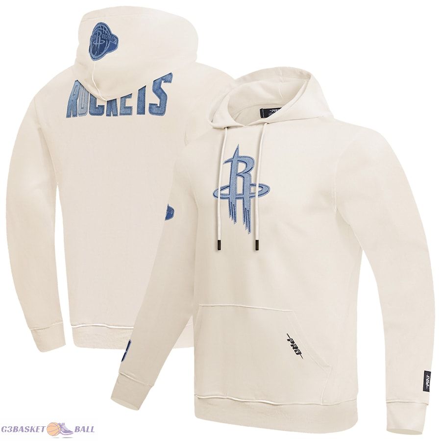 Men's Houston Rockets Pro Standard Oatmeal Varsity Blues Pullover Hoodie