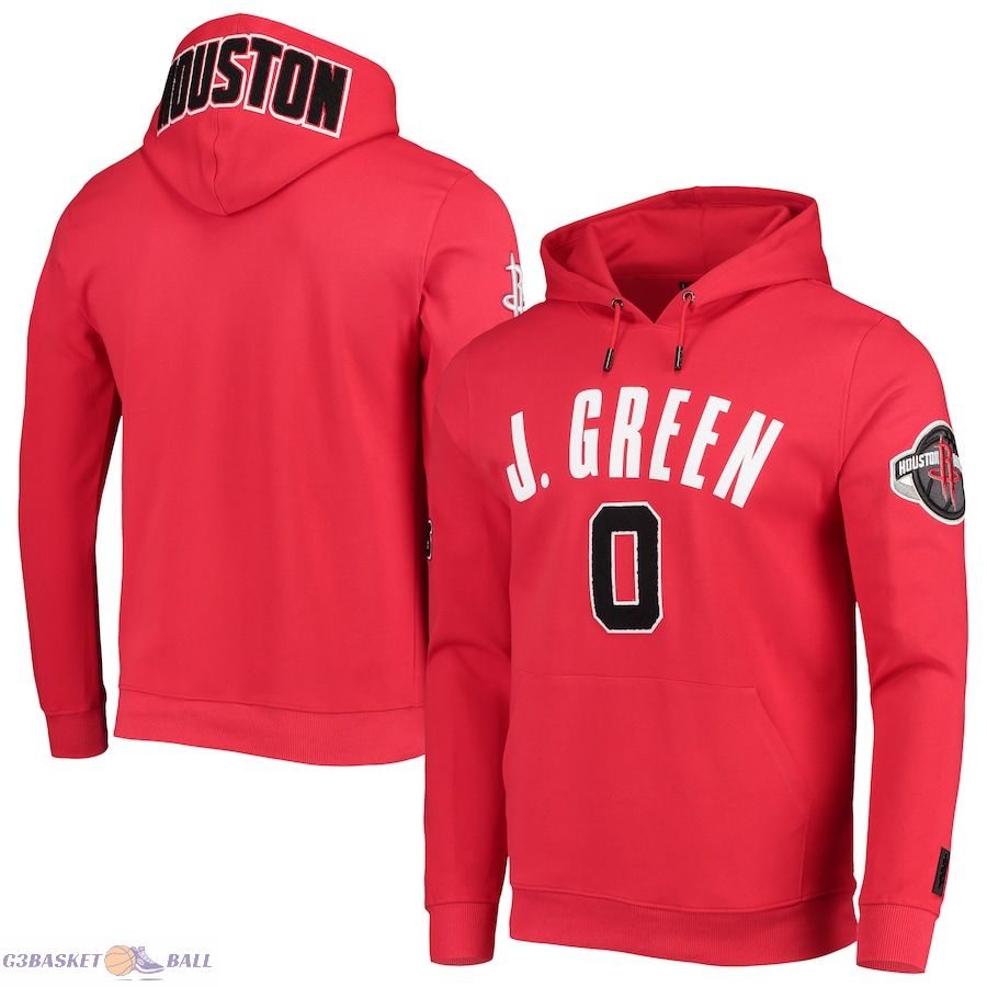 Men's Houston Rockets Jalen Green Pro Standard Red Team Player Pullover Hoodie