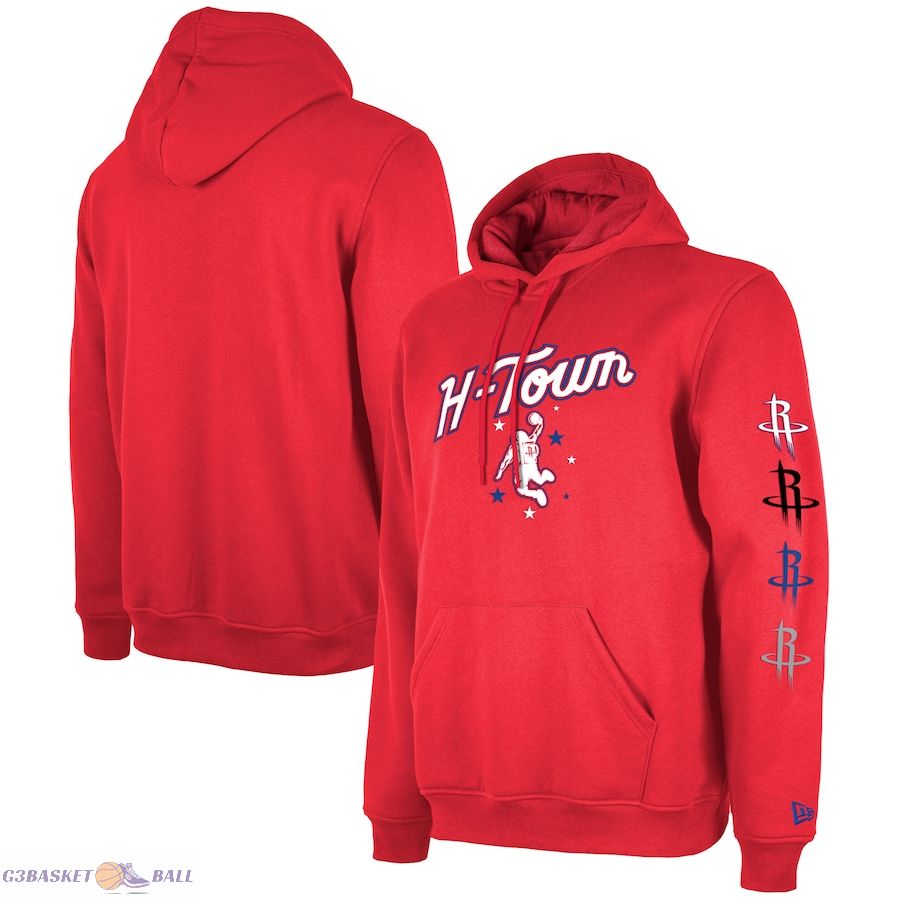 Men's Houston Rockets New Era Red Big & Tall 2023/24 City Edition Jersey Pullover Hoodie