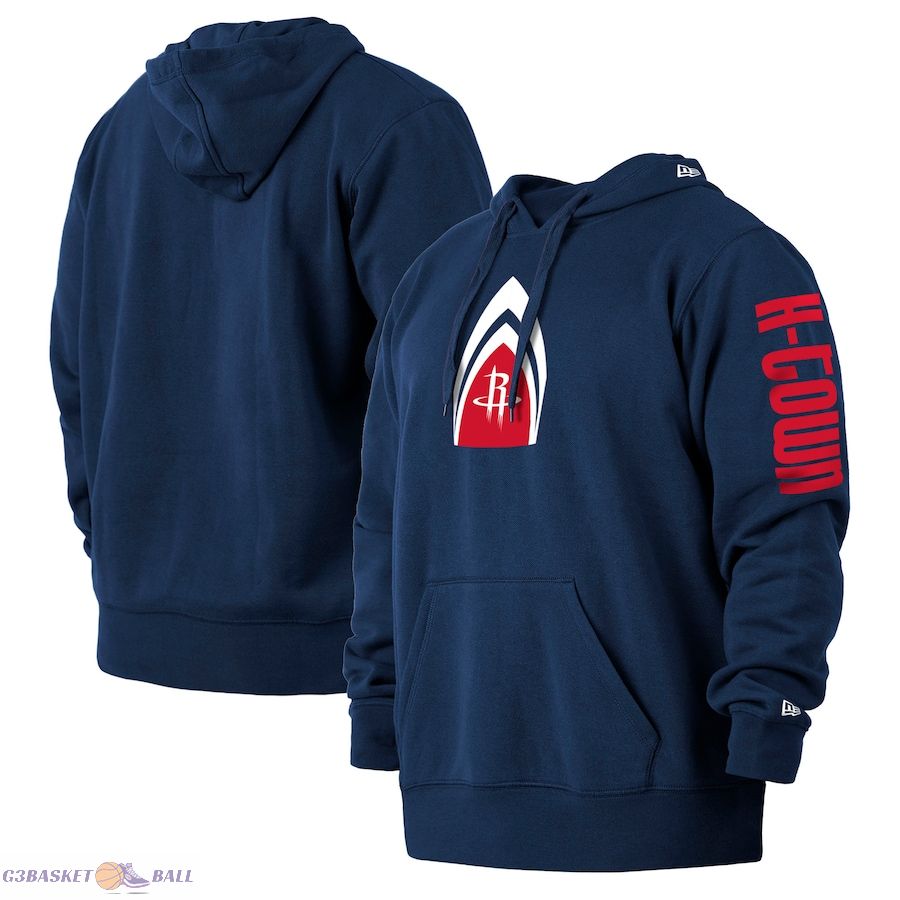 Men's Houston Rockets New Era Navy 2021/22 City Edition Big & Tall Pullover Hoodie