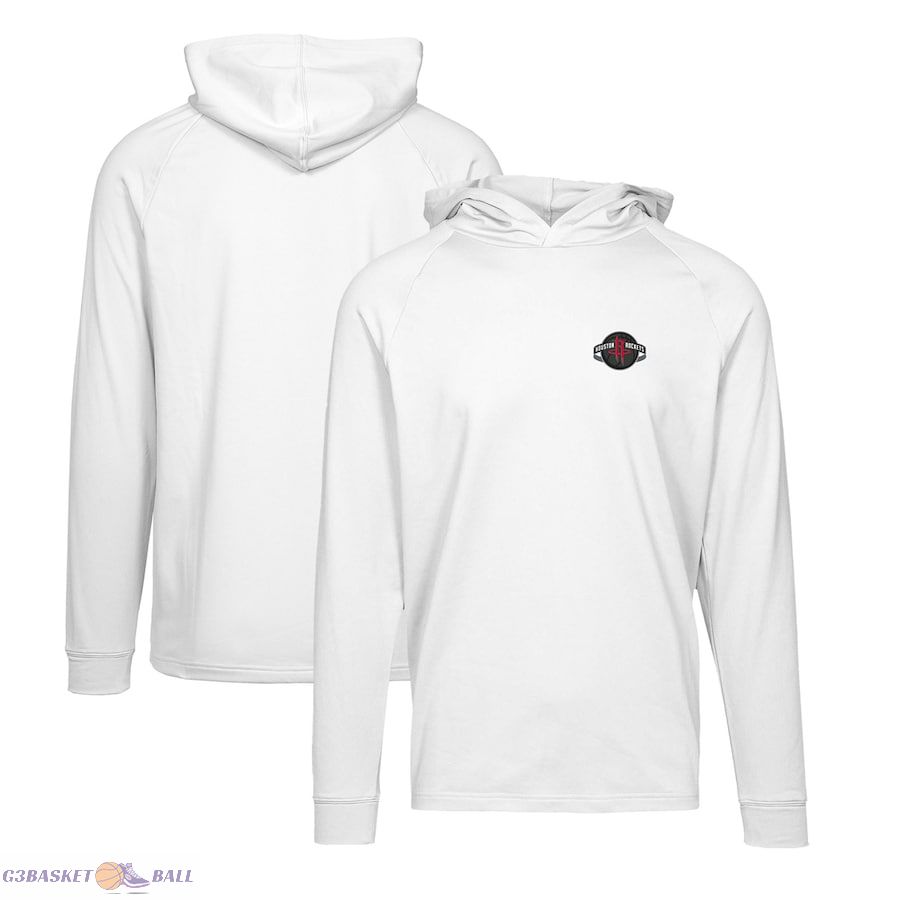 Men's Houston Rockets Levelwear White Dimension Insignia Pullover Hoodie