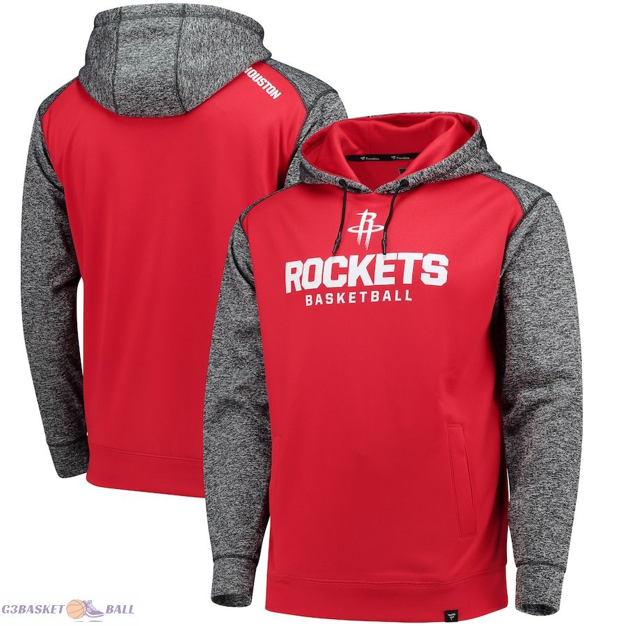 Men's Houston Rockets Fanatics Red Static Fleece Pullover Hoodie