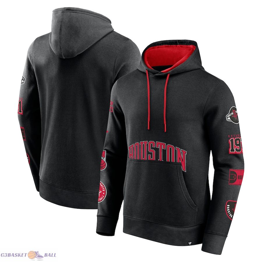 Men's Houston Rockets Fanatics Black Home Court Pullover Hoodie