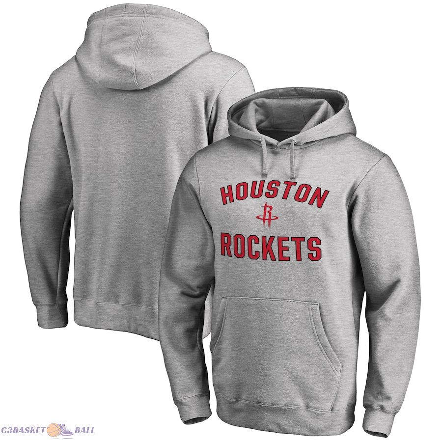 Men's Houston Rockets Ash Victory Arch Pullover Hoodie