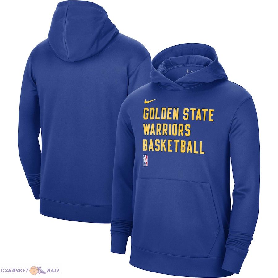 Unisex Golden State Warriors Nike Royal 2023/24 Performance Spotlight On-Court Practice Pullover Hoodie