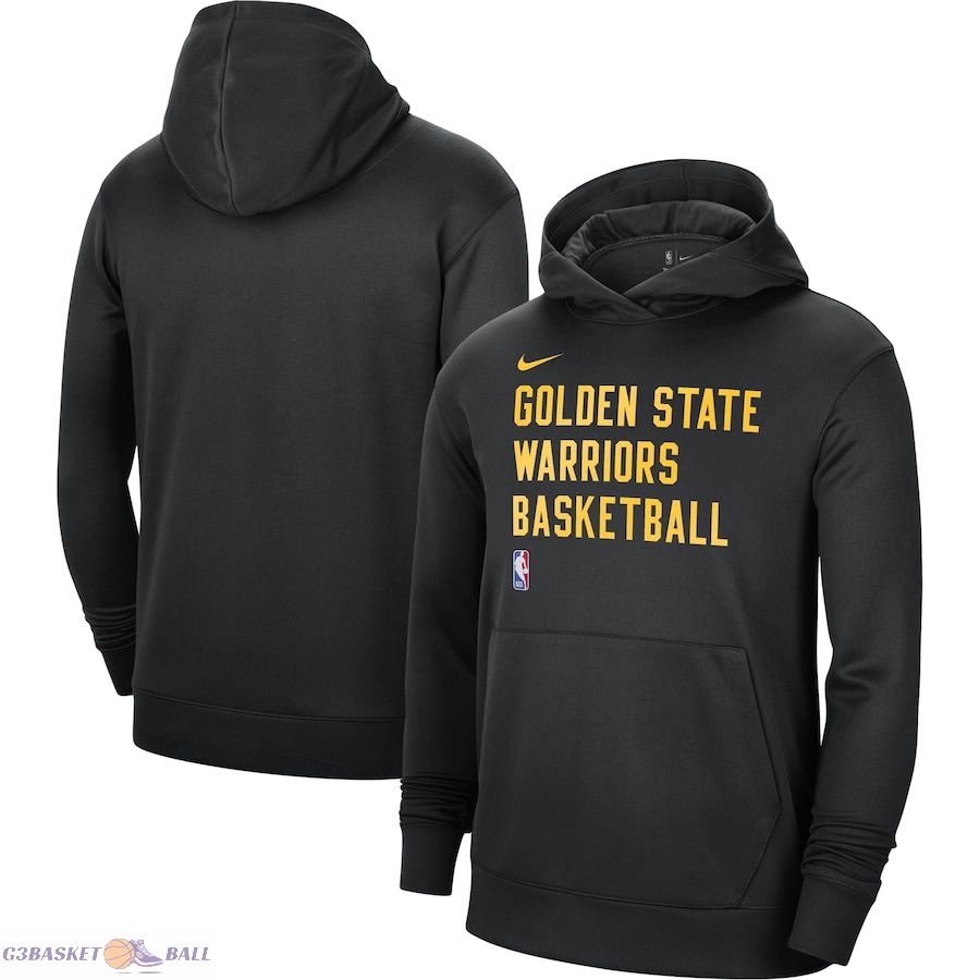 Unisex Golden State Warriors Nike Black 2023/24 Performance Spotlight On-Court Practice Pullover Hoodie