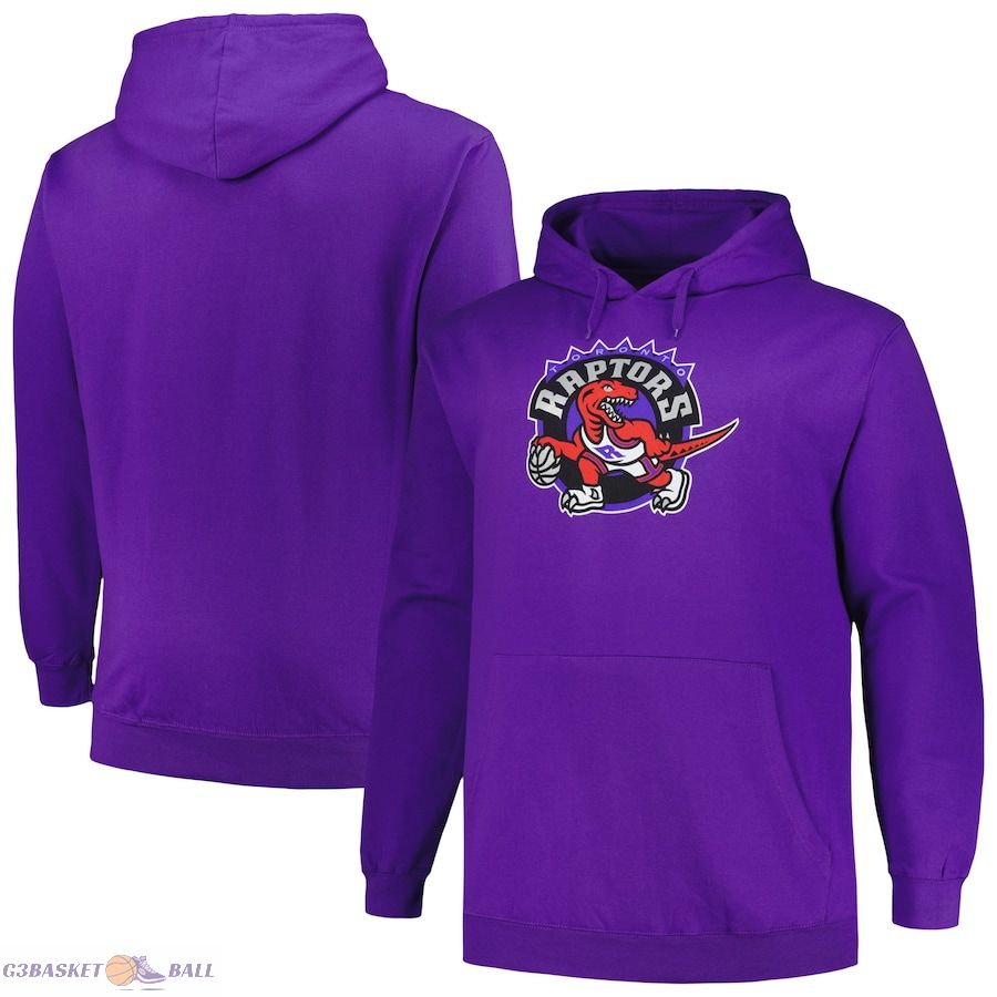 Men's Toronto Raptors Mitchell & Ness Purple Hardwood Classics Big & Tall Pullover Hoodie