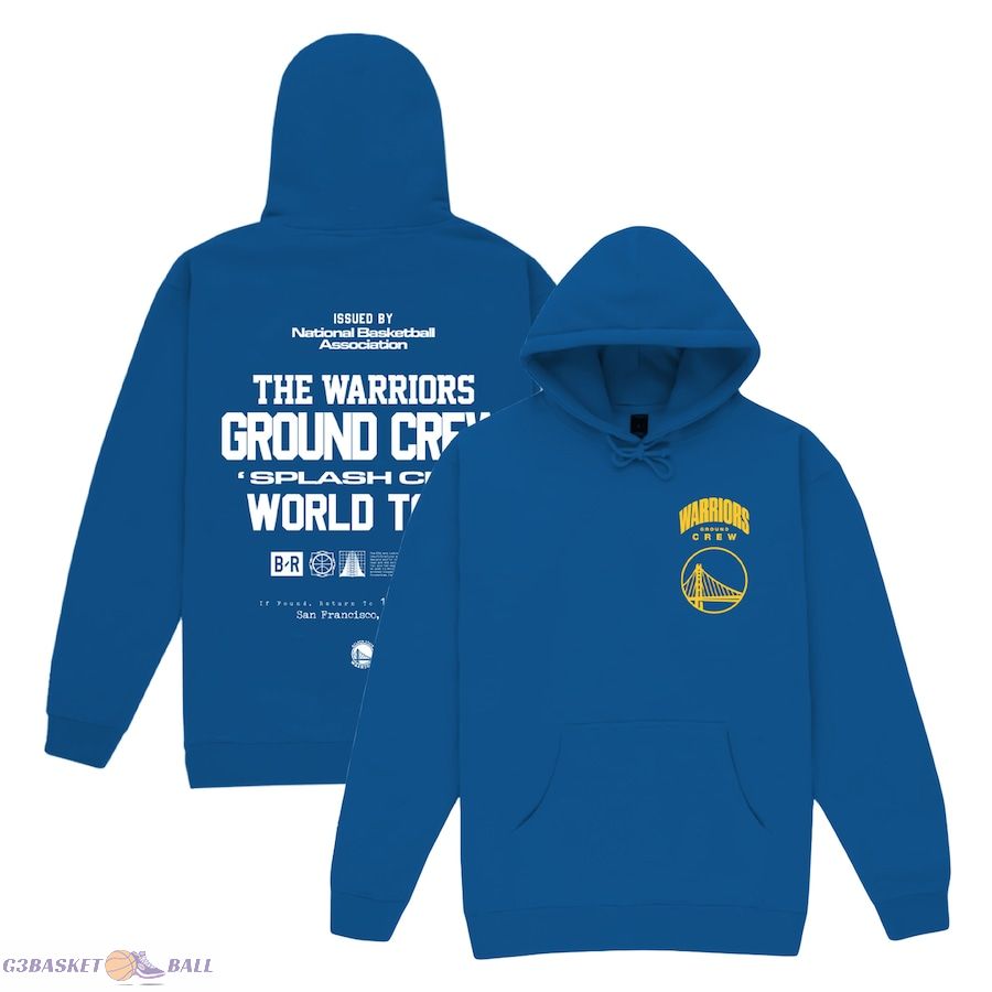 Unisex Golden State Warriors Bleacher Report x Mitchell & Ness Royal Backstage Crew Pullover Hoodie