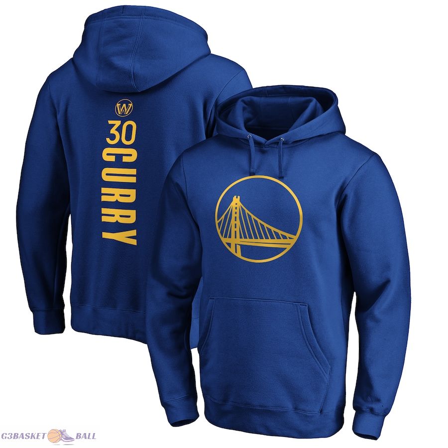 Men's Golden State Warriors Stephen Curry Royal Playmaker Name & Number Pullover Hoodie