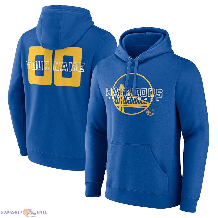 Men's Golden State Warriors Royal Stellar Personalized Name & Number Pullover Hoodie