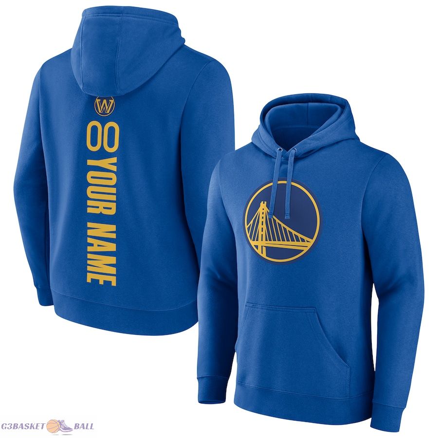 Men's Golden State Warriors Royal Playmaker Personalized Name & Number Pullover Hoodie