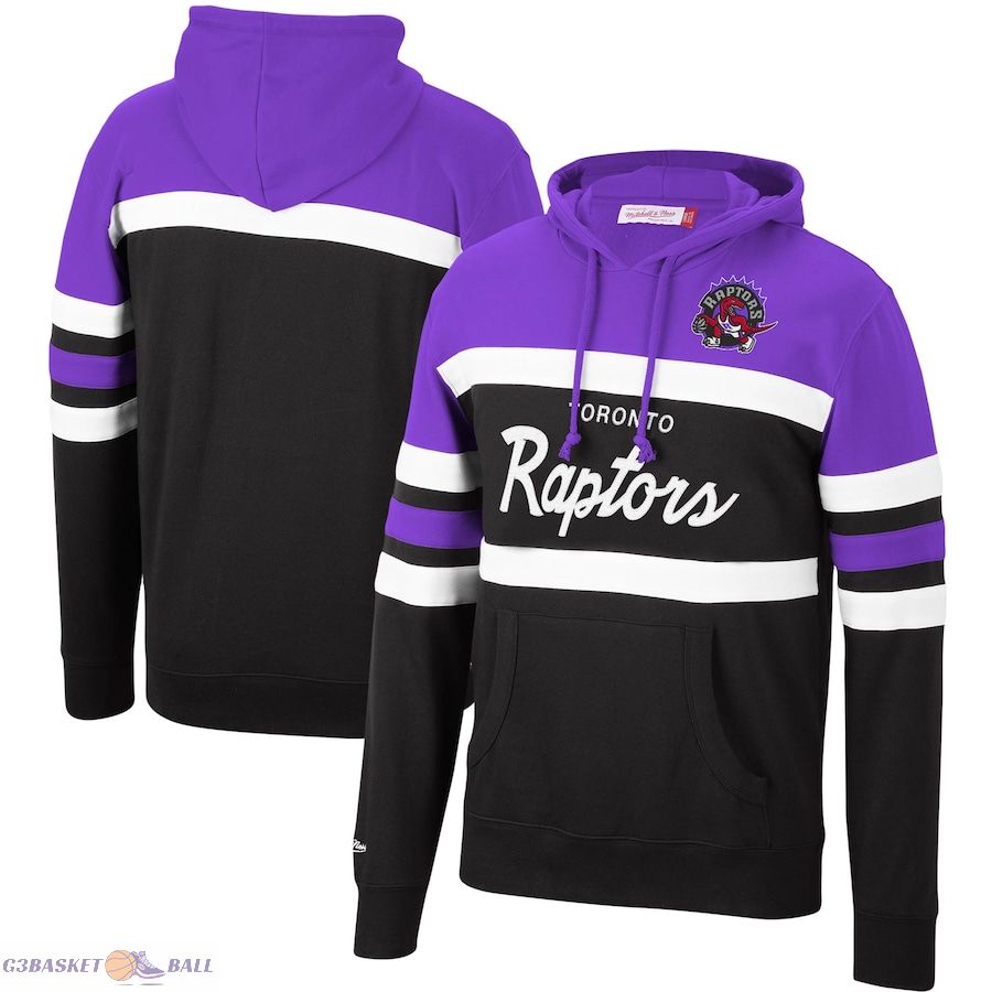 Men's Toronto Raptors Mitchell & Ness Purple/Black Head Coach Pullover Hoodie