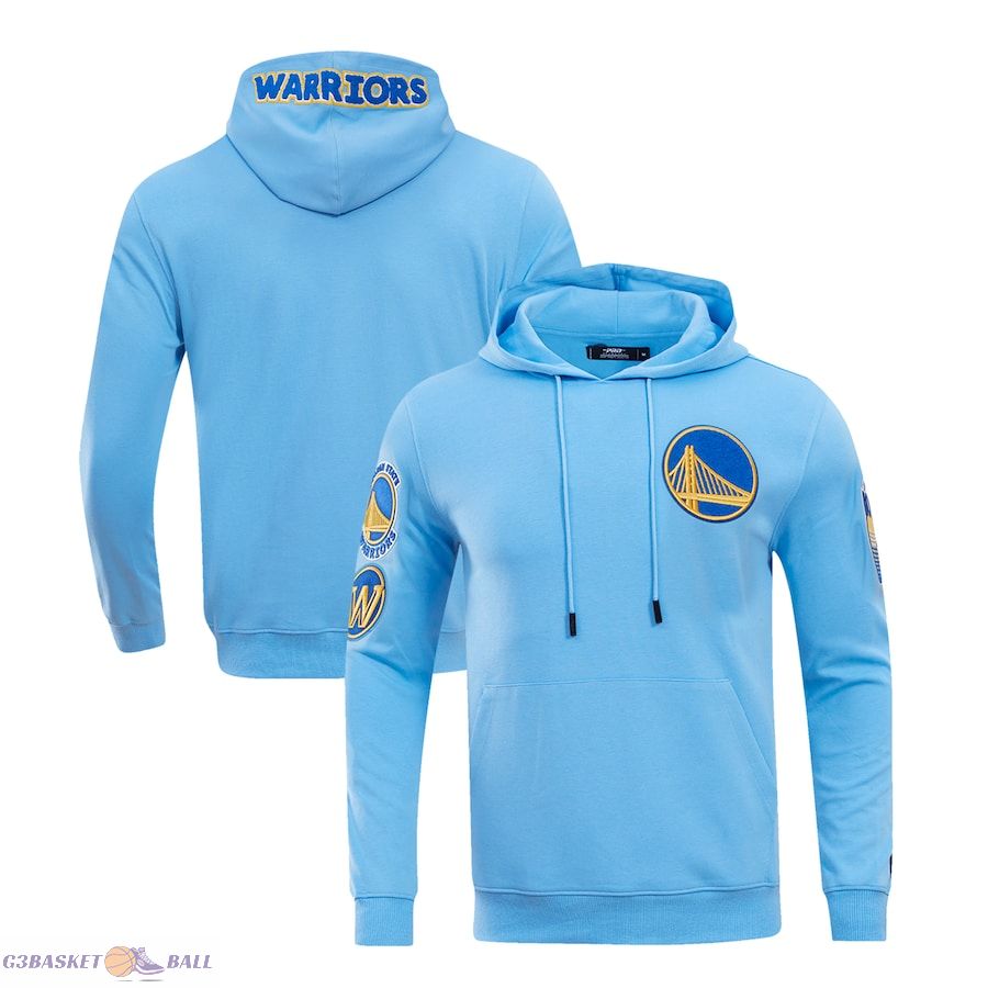 Men's Golden State Warriors Pro Standard Blue Classic Chenille DK Pullover Hoodie