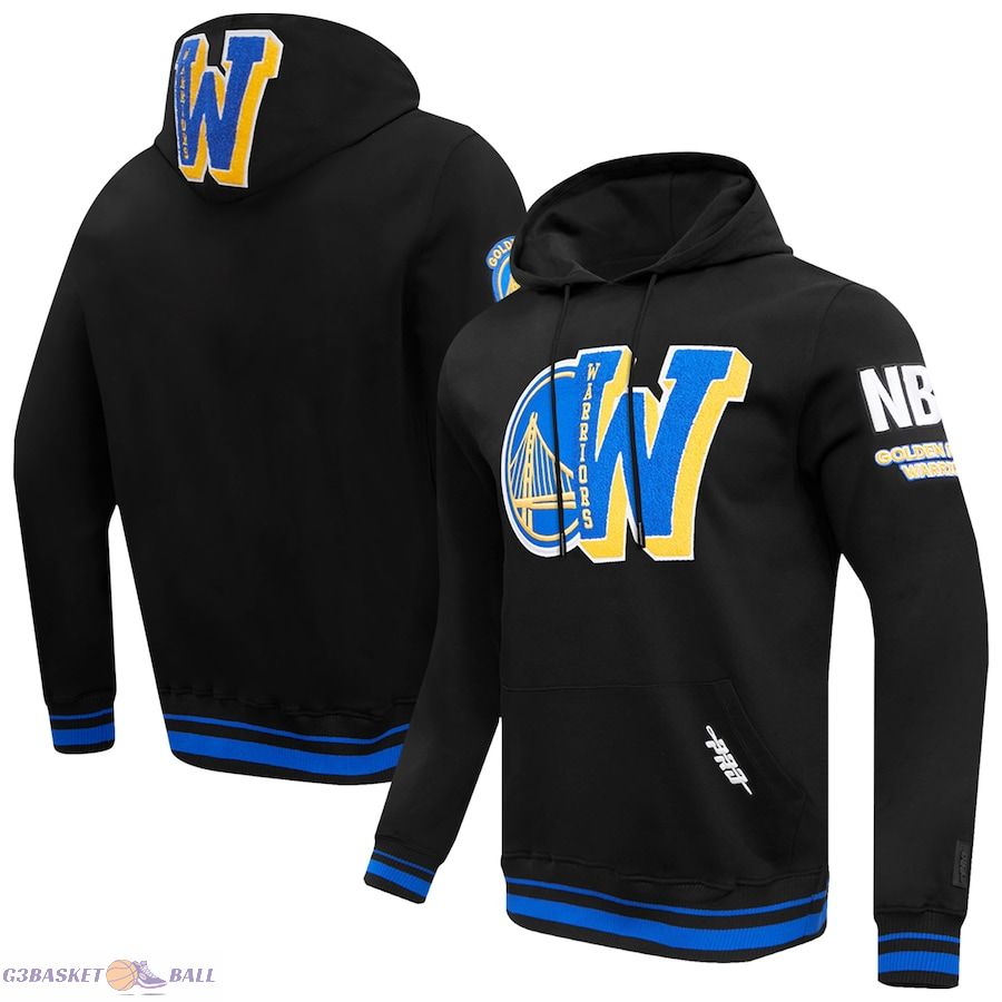 Men's Golden State Warriors Pro Standard Black Mash Up Fleece Pullover Hoodie