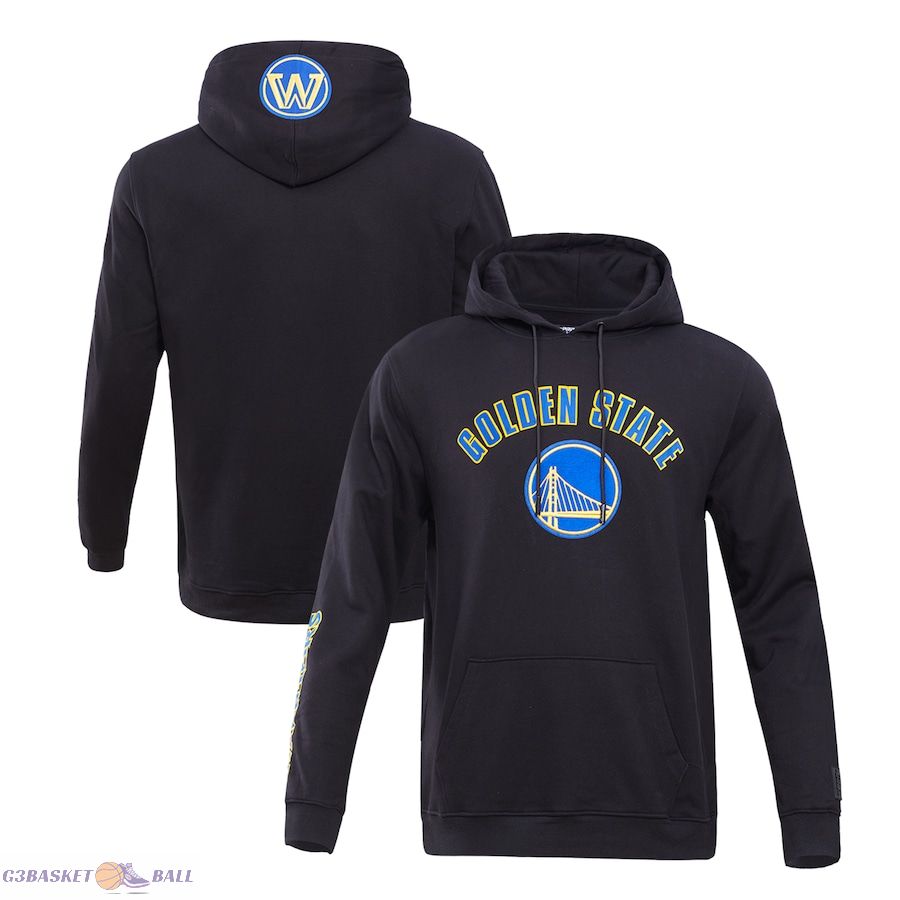 Men's Golden State Warriors Pro Standard Black Classic FLC Pullover Hoodie