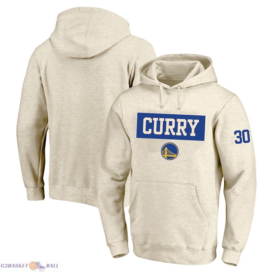 Men's Golden State Warriors Stephen Curry Profile Cream Big & Tall Player Double Face Tri-Blend Pullover Hoodie