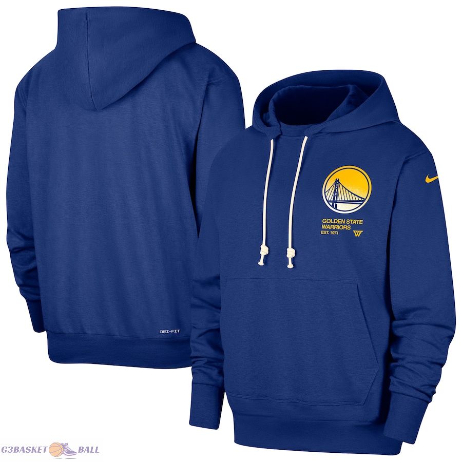 Men's Golden State Warriors Nike Royal Courtside Standard Issue Premium Performance Pullover Hoodie