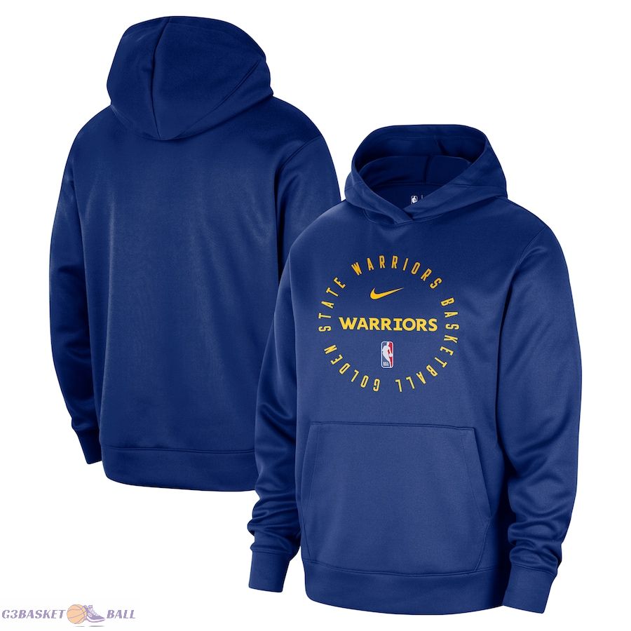 Men's Golden State Warriors Nike Royal 2024/25 Spotlight On-Court Practice Performance Pullover Hoodie