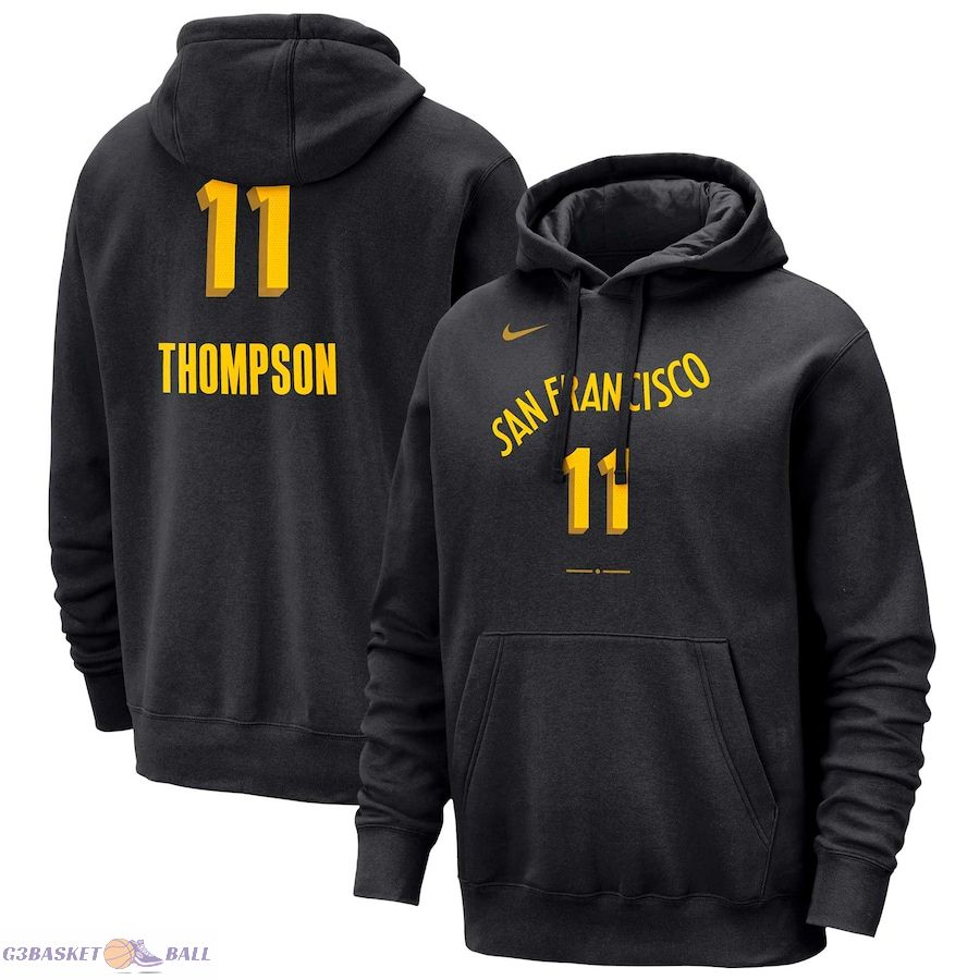 Men's Golden State Warriors Klay Thompson Nike Black 2023/24 City Edition Name & Number Pullover Hoodie