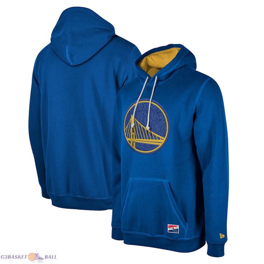 Men's Golden State Warriors New Era Royal Corduroy Applique Pullover Hoodie