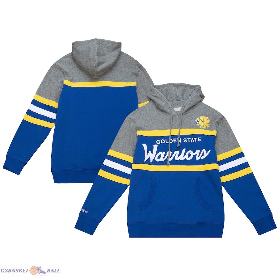 Men's Golden State Warriors Mitchell & Ness Royal Head Coach Pullover Hoodie