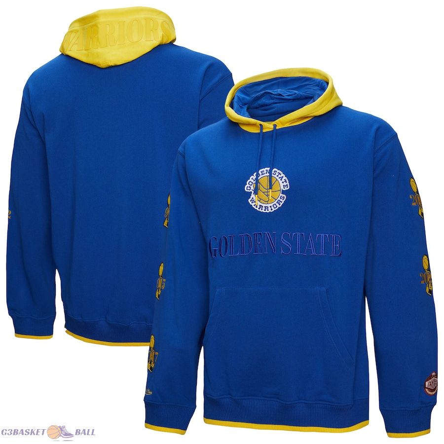 Men's Golden State Warriors Mitchell & Ness Royal Hardwood Classics Team OG 3.0 Pullover Hoodie