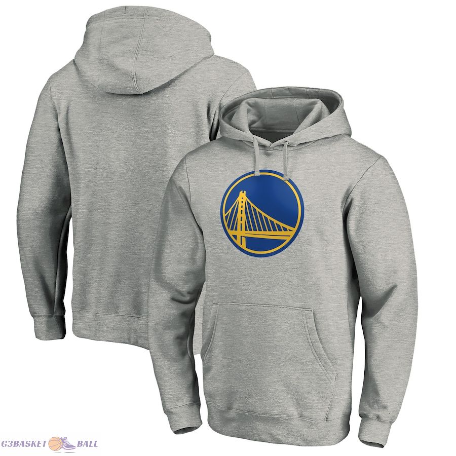 Men's Golden State Warriors Heather Gray Primary Logo Pullover Hoodie