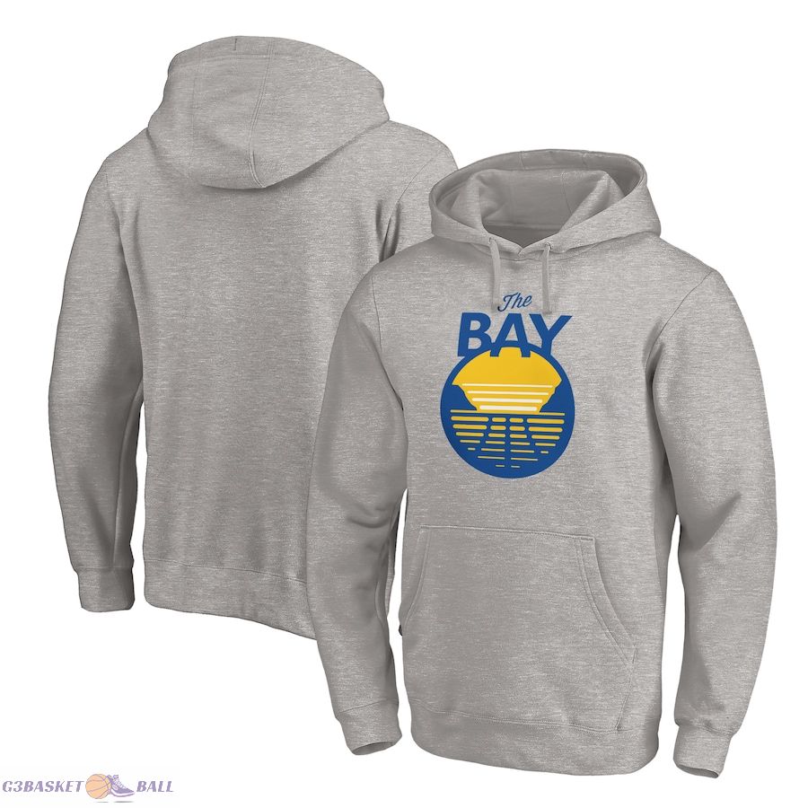 Men's Golden State Warriors Heathered Gray The Bay Logo Pullover Hoodie