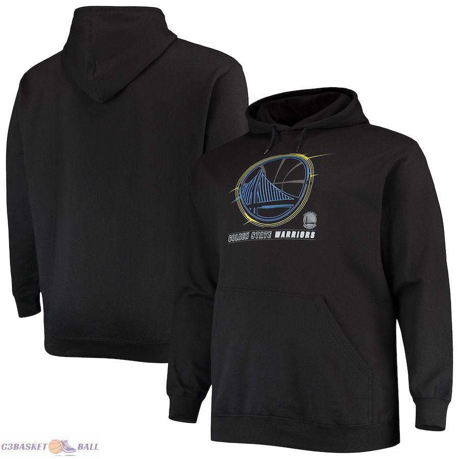 Men's Golden State Warriors Heathered Gray Big & Tall Heart & Soul Pullover Hoodie