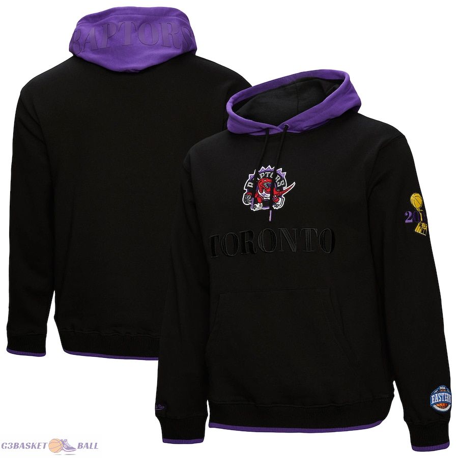 Men's Toronto Raptors Mitchell & Ness Black Hardwood Classics Team OG 3.0 Pullover Hoodie