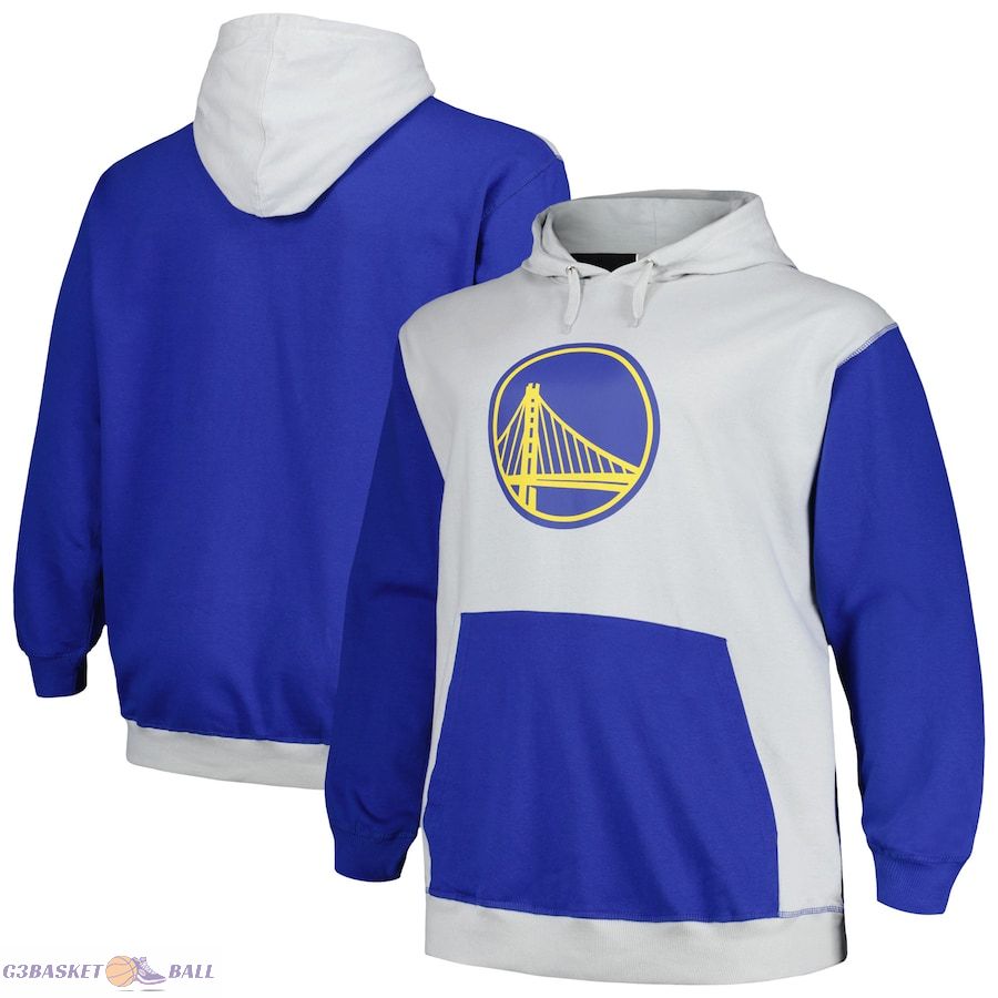 Men's Golden State Warriors Fanatics Royal/Silver Big & Tall Primary Arctic Pullover Hoodie